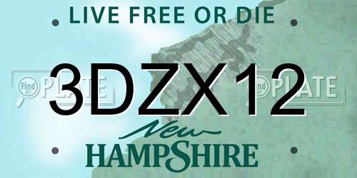 3DZX12 New Hampshire License Plate