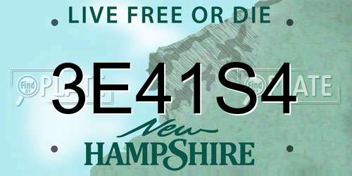 3E41S4 New Hampshire License Plate