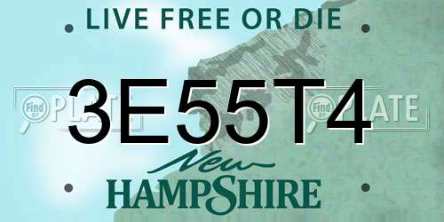 3E55T4 New Hampshire License Plate