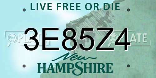 3E85Z4 New Hampshire License Plate