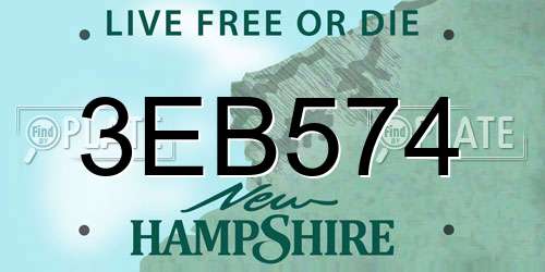 3EB574 New Hampshire License Plate