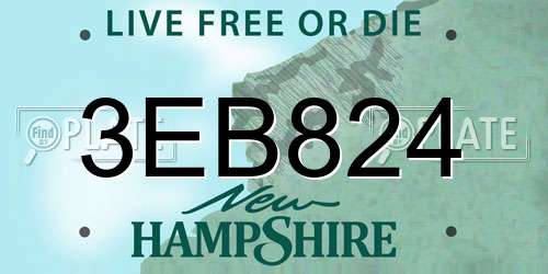3EB824 New Hampshire License Plate