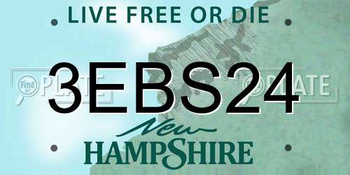 3EBS24 New Hampshire License Plate
