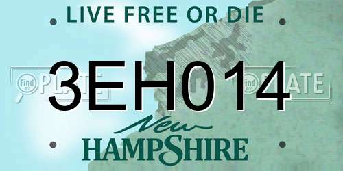 3EH014 New Hampshire License Plate