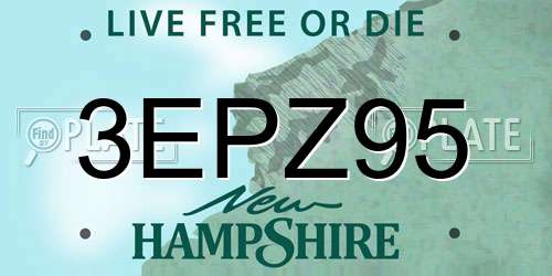 3EPZ95 New Hampshire License Plate