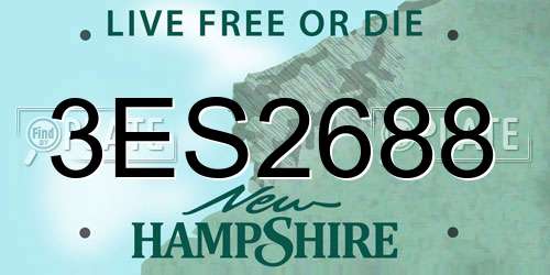 3ES2688 New Hampshire License Plate