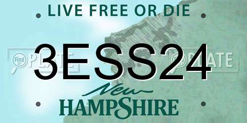 3ESS24 New Hampshire License Plate