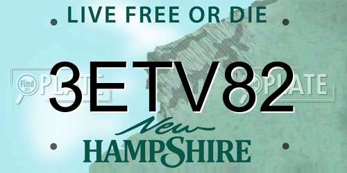 3ETV82 New Hampshire License Plate