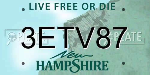 3ETV87 New Hampshire License Plate
