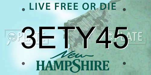 3ETY45 New Hampshire License Plate