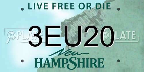 3EU20 New Hampshire License Plate