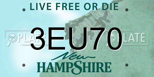 3EU70 New Hampshire License Plate