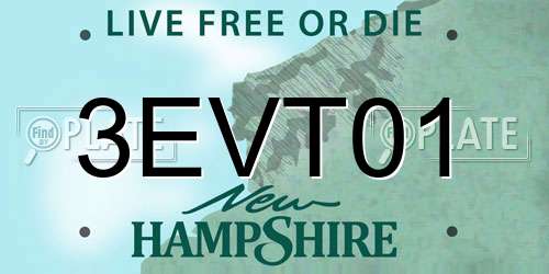 3EVT01 New Hampshire License Plate
