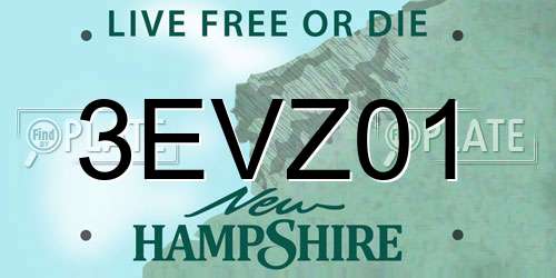 3EVZ01 New Hampshire License Plate