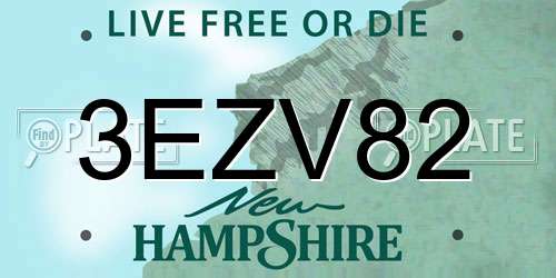 3EZV82 New Hampshire License Plate
