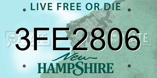 3FE2806 New Hampshire License Plate