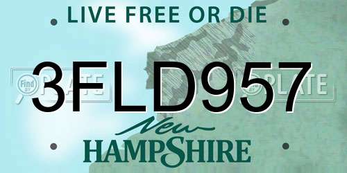 3FLD957 New Hampshire License Plate