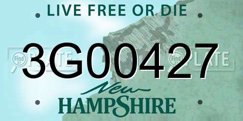 3G00427 New Hampshire License Plate