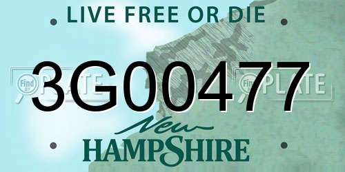 3G00477 New Hampshire License Plate