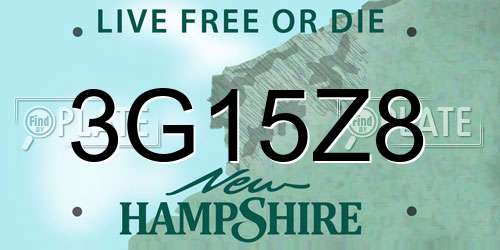 3G15Z8 New Hampshire License Plate