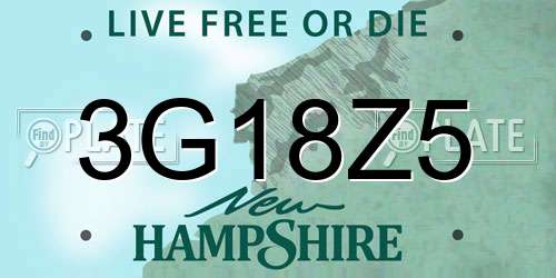 3G18Z5 New Hampshire License Plate