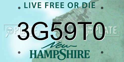 3G59T0 New Hampshire License Plate