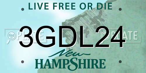 3GDL24 New Hampshire License Plate