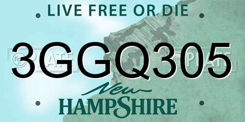 3GGQ305 New Hampshire License Plate