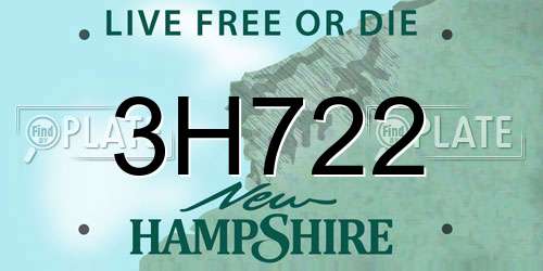 3H722 New Hampshire License Plate