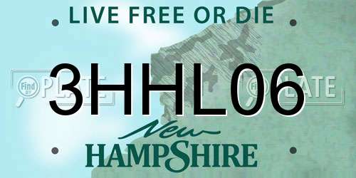 3HHL06 New Hampshire License Plate