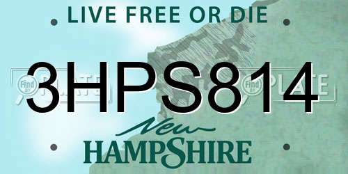 3HPS814 New Hampshire License Plate