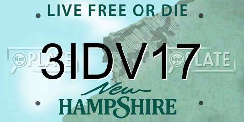 3IDV17 New Hampshire License Plate
