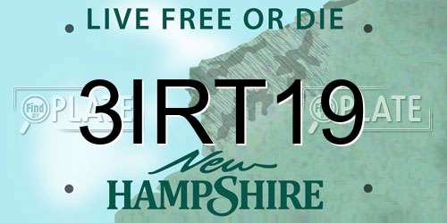 3IRT19 New Hampshire License Plate