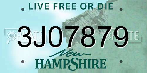 3J07879 New Hampshire License Plate