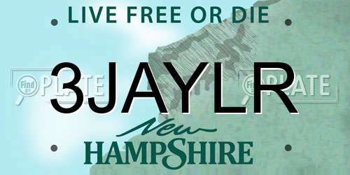 3JAYLR New Hampshire License Plate