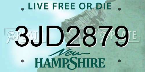 3JD2879 New Hampshire License Plate