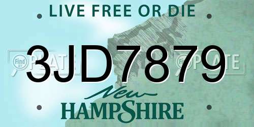 3JD7879 New Hampshire License Plate
