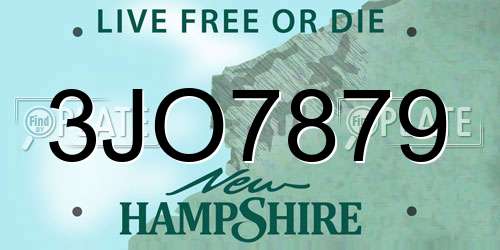 3JO7879 New Hampshire License Plate