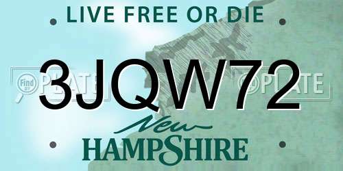3JQW72 New Hampshire License Plate