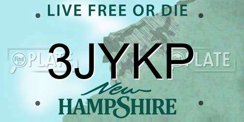 3JYKP New Hampshire License Plate