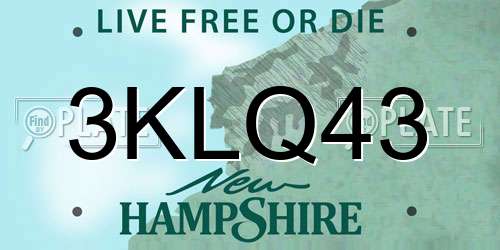3KLQ43 New Hampshire License Plate