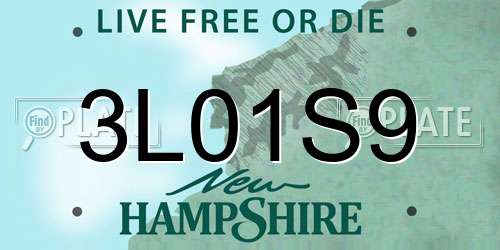 3L01S9 New Hampshire License Plate