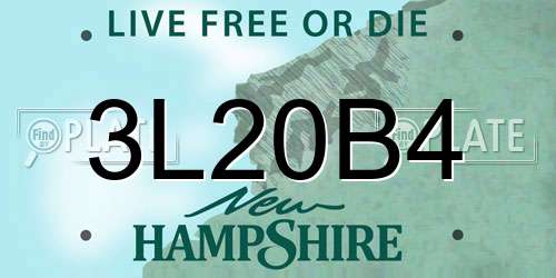 3L20B4 New Hampshire License Plate
