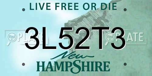 3L52T3 New Hampshire License Plate