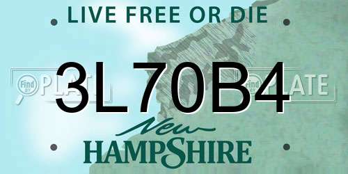3L70B4 New Hampshire License Plate