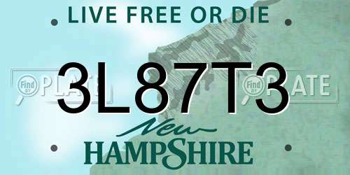 3L87T3 New Hampshire License Plate