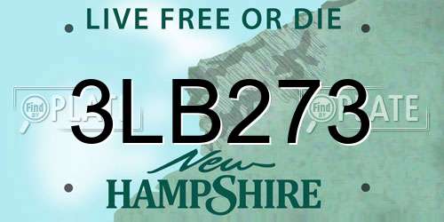 3LB273 New Hampshire License Plate
