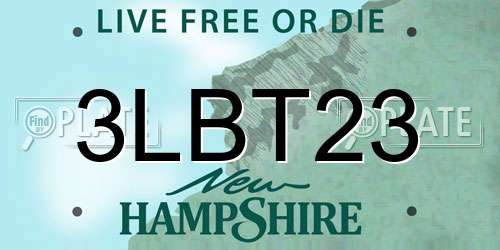 3LBT23 New Hampshire License Plate