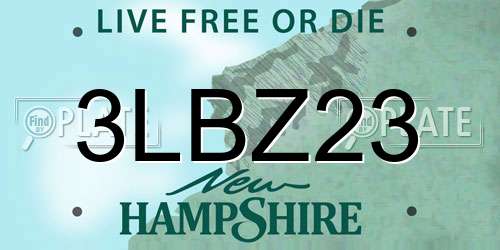 3LBZ23 New Hampshire License Plate