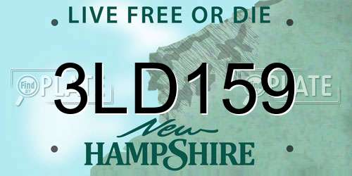 3LD159 New Hampshire License Plate